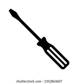 Slotted common blade screwdriver flat vector icon for apps and websites