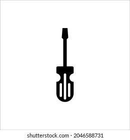 Slotted common blade screwdriver flat vector icon for apps and websites
