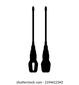 Slotted common blade screwdriver flat vector icon isolated on white background