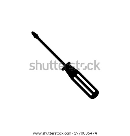 Slotted common blade screwdriver icon,  flat vector icon for apps and websites