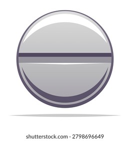 Slotted head screw top view vector isolated illustration