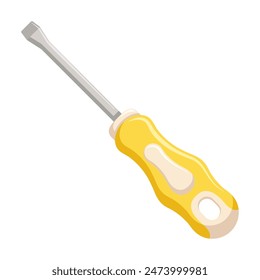 Slotted head screwdriver. Working tool for repair master