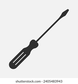 Slotted screwdriver icon. Professional tool. DIY. Vector