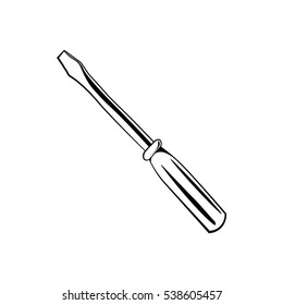 Slotted screwdriver isolated on white background. illustration vector