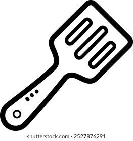 Slotted spatula doodle vector icon and illustration