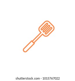 Slotted Spatula icon. Kitchen appliances for cooking Illustration. Simple thin line style symbol.