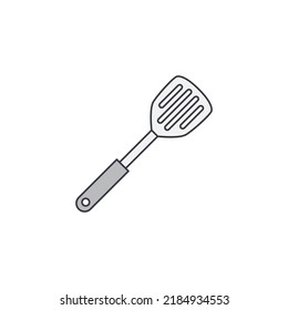 slotted spatula, turner spatula icon in color, isolated on white background 