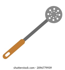 slotted spoon flat clipart vector illustration