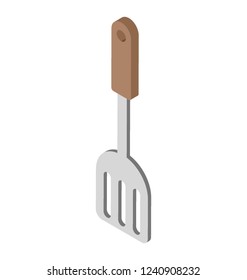 Slotted spoon isometric icon design