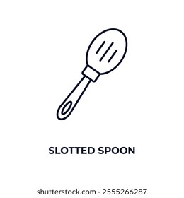 slotted spoon  outline icon. Linear vector from food concept. Thin line slotted spoon  icon isolated on white background