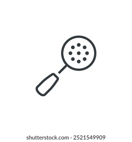 Slotted spoon sieve strainer icon, vector illustration