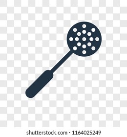 Slotted spoon vector icon isolated on transparent background, Slotted spoon logo concept