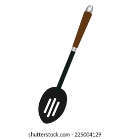 Slotted spoon, spoon vector, spoon isolated, cutlery
