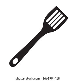 slotted spoon and wooden spatula for frying icon