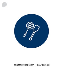 slotted spoon and a wooden spatula for frying icon
