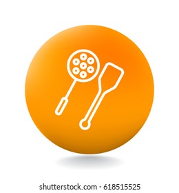 slotted spoon and a wooden spatula for frying icon