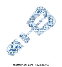 slotted spoon word cloud. tag cloud about slotted spoon