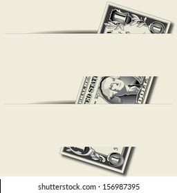 A slotted, vector background with a hidden Dollar Bill