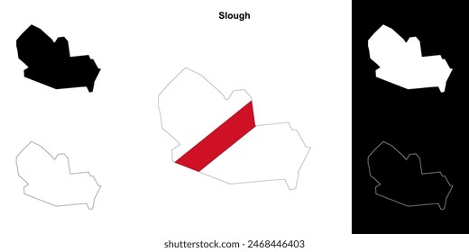 Slough blank outline map set