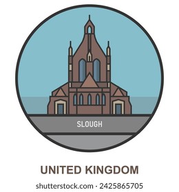 Slough. Cities and towns in United Kingdom. Flat landmark