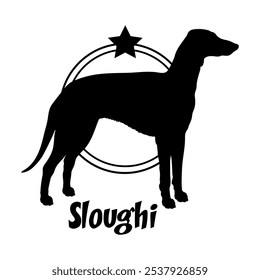 Sloughi perro silueta, perro, razas de perro, logotipo, Vector, silueta, diseño del logotipo, animal, ilustración, icono, signo, diseño, negro, símbolo, mascota