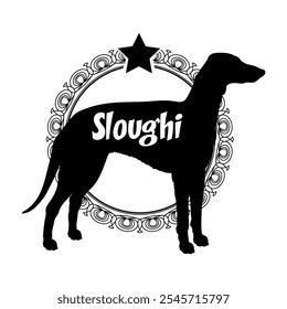 Sloughi perro silueta, perro, razas de perro, Vector, silueta, diseño de logotipo, animal, ilustración, icono, signo, negro, mascota