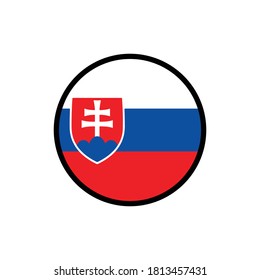 Slovak flag in a circle on a white background