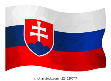 Slovak flag in polygonal design