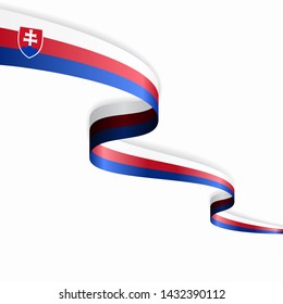 Slovak flag wavy abstract background. Vector illustration.