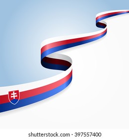 Slovak flag wavy abstract background. Vector illustration.