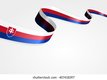 Slovak flag wavy abstract background. Vector illustration.
