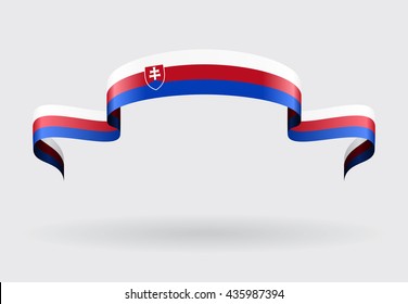 Slovak flag wavy abstract background. Vector illustration.