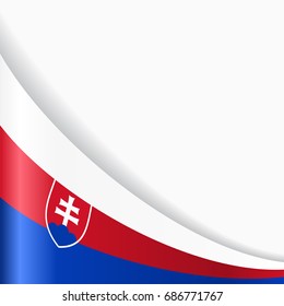Slovak flag wavy abstract background. Vector illustration.