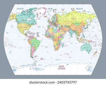 Slovak language political world map World times projection