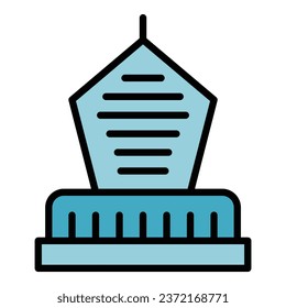 Slovak monument icon outline vector. Slovakia country. Republic history color flat