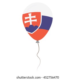 Slovak Republic national colors isolated baloon on white background. Independence day patriotic poster. Flat style flag balloon. National day vector illustration.