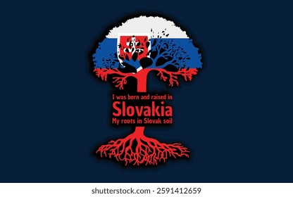 Slovak roots and symbolism: a tree with the Slovak flag, embodying national pride and love for nature	