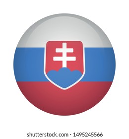 Slovak Round Flag Icon Slovakia Stock Vector (Royalty Free) 1495245566 ...