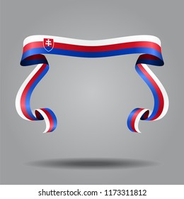 Slovak wavy flag abstract background. Vector illustration.