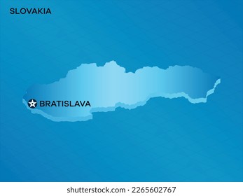 Slovakia 3D Isometric map with Capital Mark Bratislava Vector Illustration Design