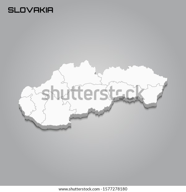 Slovakia 3d Map Borders Regions Vector Stock Vector Royalty Free   Slovakia 3d Map Borders Regions 600w 1577278180 