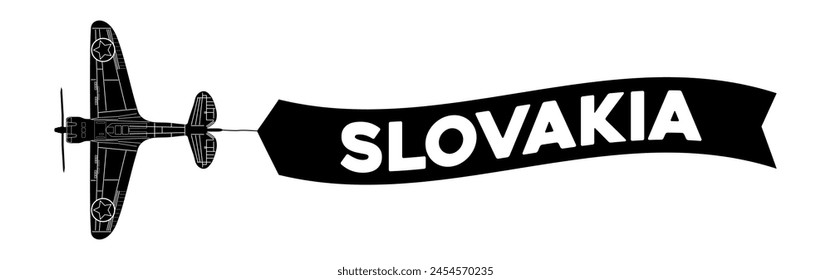 Slovakia advertisement banner is attached to the plane