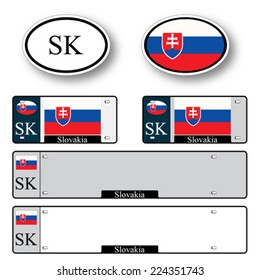 slovakia auto set against white background, abstract vector art illustration, image contains transparency