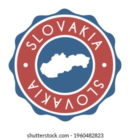 Sello vectorial del mapa de insignias de Eslovaquia. Etiqueta de icono de diseño de marca de país de símbolo nacional. 
