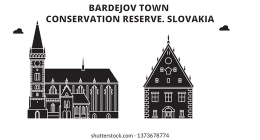 Slovakia , Bardejov Town, Conservation Reserve ,  travel skyline vector illustration. 