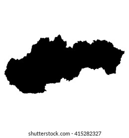 Slovakia black map on white background vector