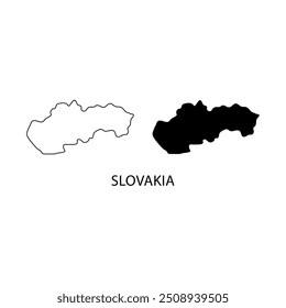 Slovakia black and white map vector image. 