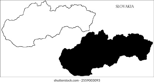 Slovakia Blank Map, Slovakia Map Outline Vector Images