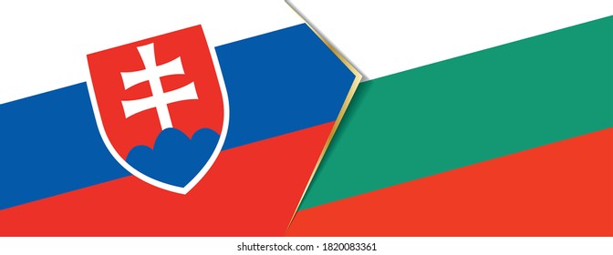 Slovakia and Bulgaria flags, two vector flags symbol of relationship or confrontation.