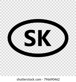 Slovakia code symbol. short country name. Domain name